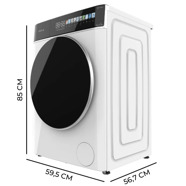 Lavadora carga frontal - Cecotec Bolero DressCode 10900 Inverter FullColor A, Capacidad 10 kg, 1400 rpm, 11 programas, Motor Inverter Plus, White