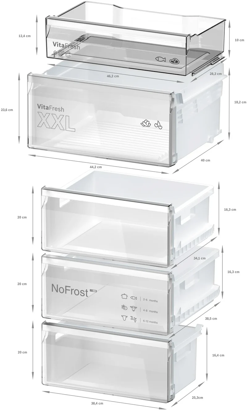 KGN392WCF Bosch Serie 4 Frigorífico combinado de libre instalación 203 x 60 cm Blanco