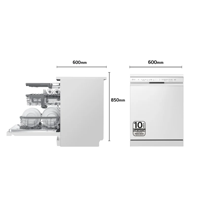 LAVAVAJILLAS LIBRE INSTALACIÓN BLANCO LG DF243FW 3º BANDEJA 60CM