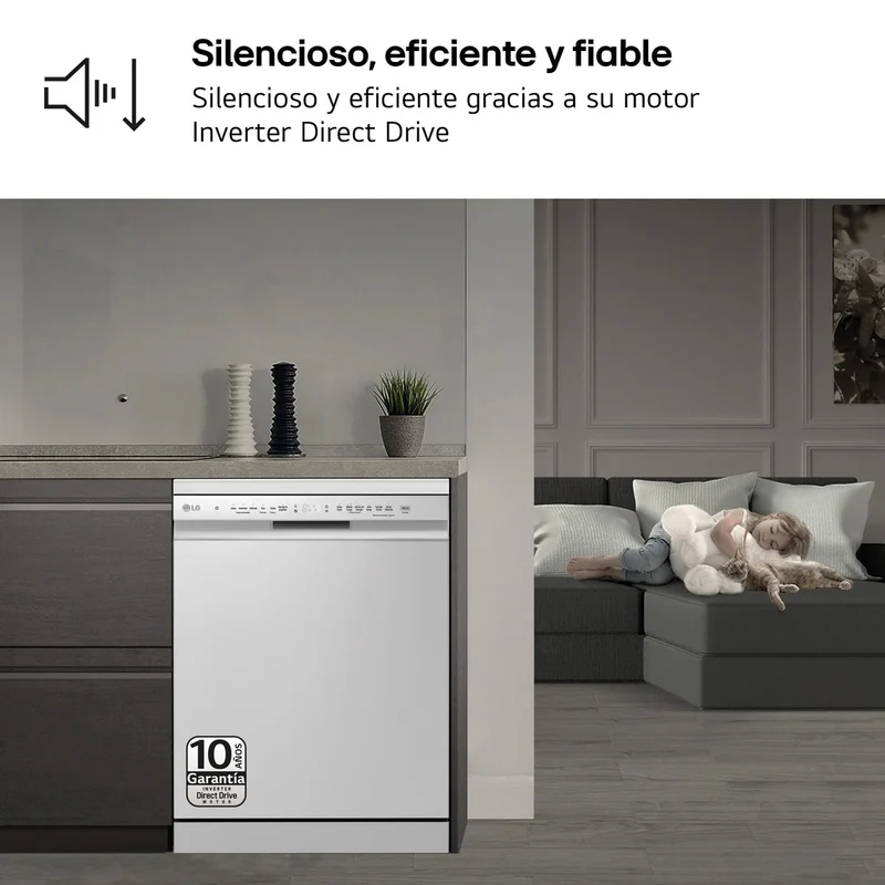 LAVAVAJILLAS LIBRE INSTALACIÓN BLANCO LG DF243FW 3º BANDEJA 60CM
