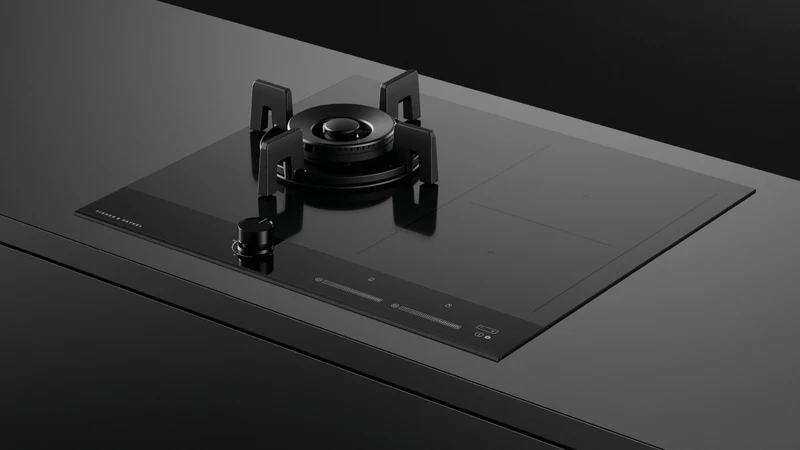 Fisher & Paykel 60cm Series 9 1 Burner + 2 Zone Hybrid Cooktop, 2 SmartZones, Natural Gas