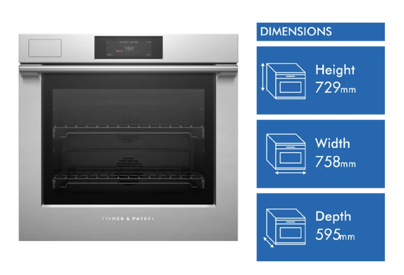 Fisher & Paykel Series 11 Professional 76cm Pyrolytic Steam Assist Oven, Stainless Steel