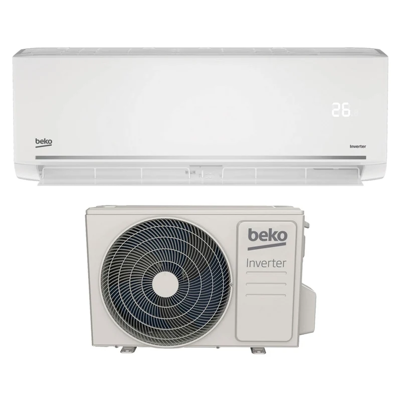 Aire acondicionado Split 1 x 1 - Beko BEHPI 125,Inverter, 3010 fg/h, 60 dB(A), Deshumidificación, Wifi, Blanco