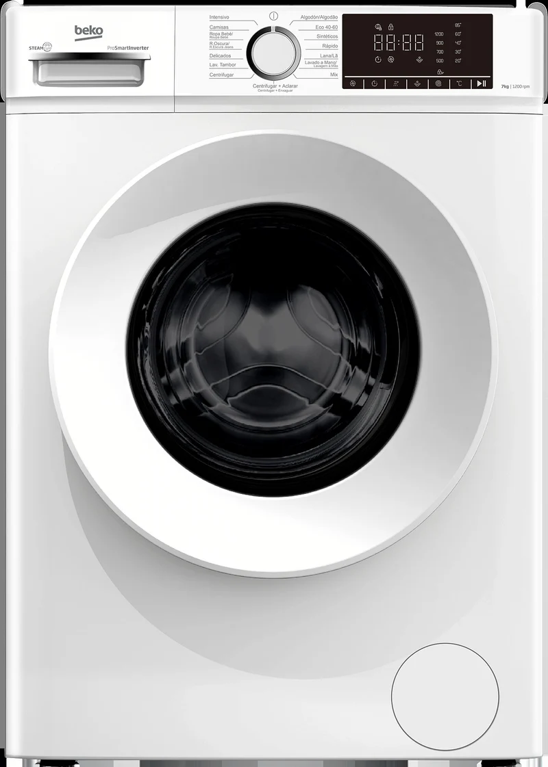 LAVADORA BEKO B1XW752WSPT 7KG 1200RPM BLANCO DISPLAY DIGITAL CLASE A 15 PROG MOTOR PROSMART INVERTER FUNCION WATER MODE