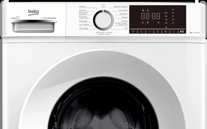 LAVADORA BEKO B1XW752WSPT 7KG 1200RPM BLANCO DISPLAY DIGITAL CLASE A 15 PROG MOTOR PROSMART INVERTER FUNCION WATER MODE