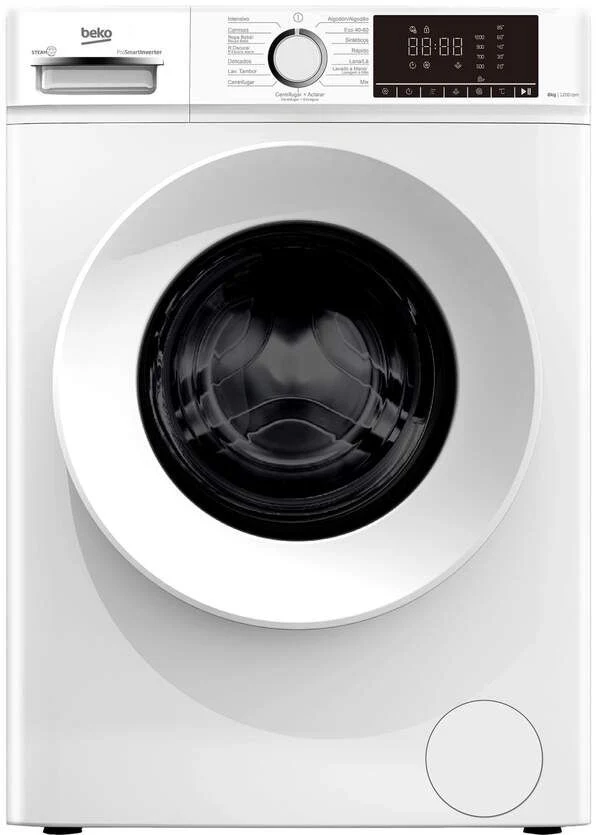 Lavadora Beko B1XW862WSPT - 8 kg, 1200 rpm, Clase A, Blanco INVERTER