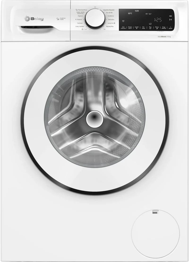 Lavadora Balay, Carga Frontal, Libre instalación, 60 cm., 10 kg, ExtraSilencio, Display LED, Blanco, 3TS3107BD . [Clase de eficiencia energética A]