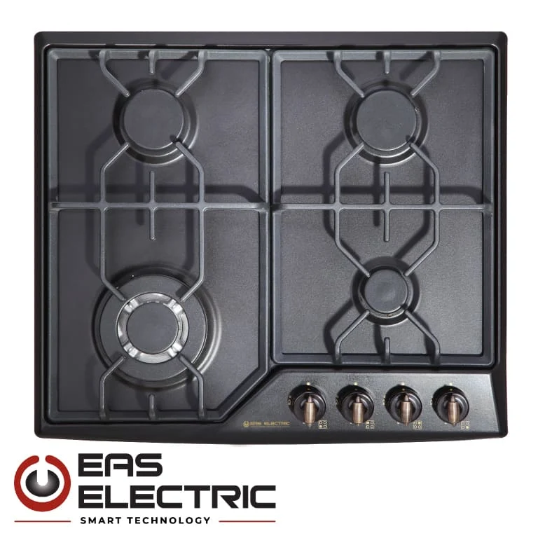 ENCIMERA GAS RÚSTICA NEGRA EAS ELECTRIC 4 FUEGOS EMH46RN