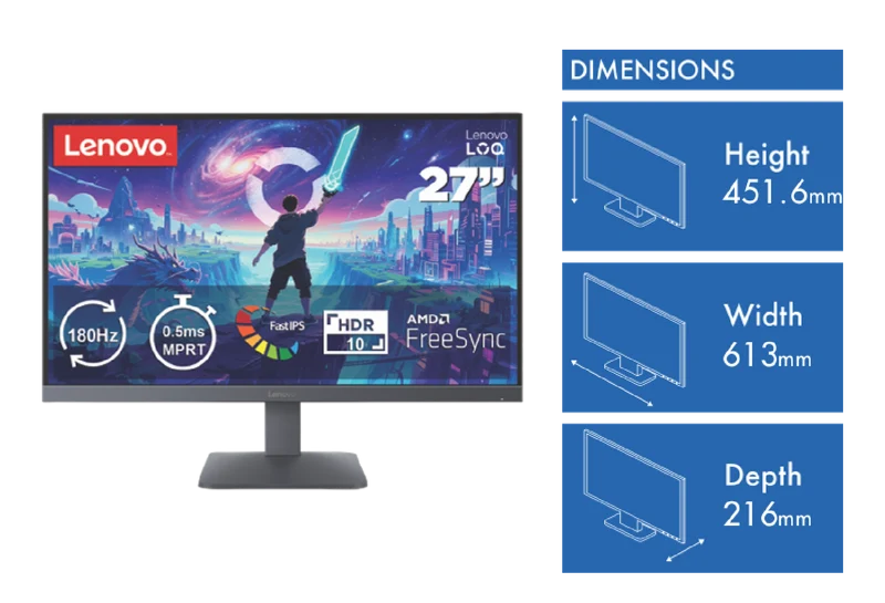 Lenovo LOQ 27Q-10 27" QHD Gaming Monitor
