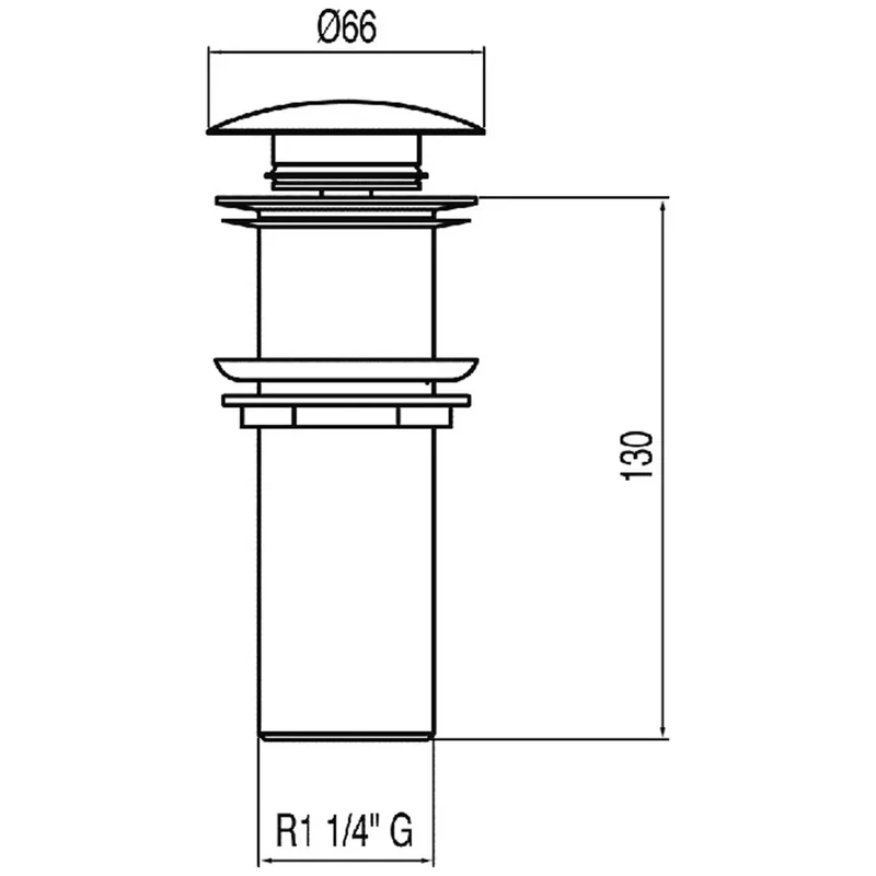 TRES 13454030 válvula de desagüe para lavabo con cuerpo de 13 cm fabricado de latón con acabado cromado TRES