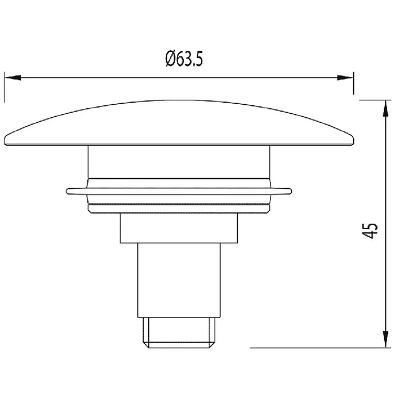 TRES 916184060 tapón con sistema click clack para válvula de desagüe fabricado de latón con acabado cromado TRES