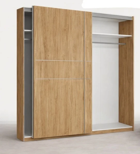 ARMARIO 2 PUERTAS CORREDERAS "SIENA" | 182x56x200 - NATURALE || [MONTAJE INCLUIDO]