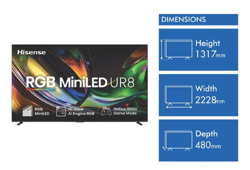 Hisense 100'' UR8SAU 4K RGB MiniLED 180Hz Smart AI TV 2026