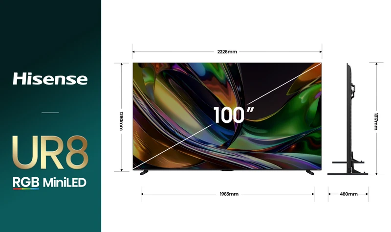 Hisense 100'' UR8SAU 4K RGB MiniLED 180Hz Smart AI TV 2026