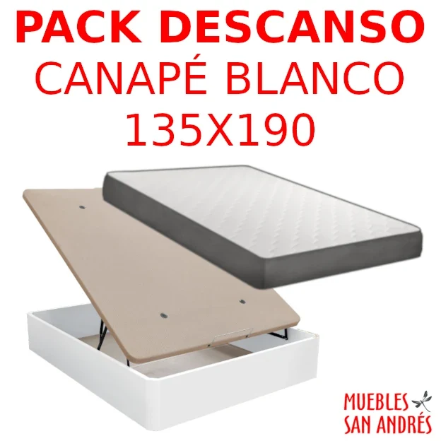 PACK DESCANSO CANAPÉ 135x190 | BLANCO