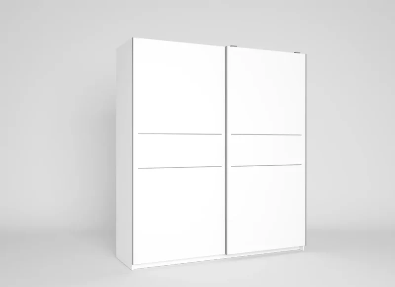 ARMARIO 2 PUERTAS CORREDERAS + ESTANTERIAS + CAJONERA INTERIOR "SIENA" - BLANCO MATE || [MONTAJE INCLUIDO]