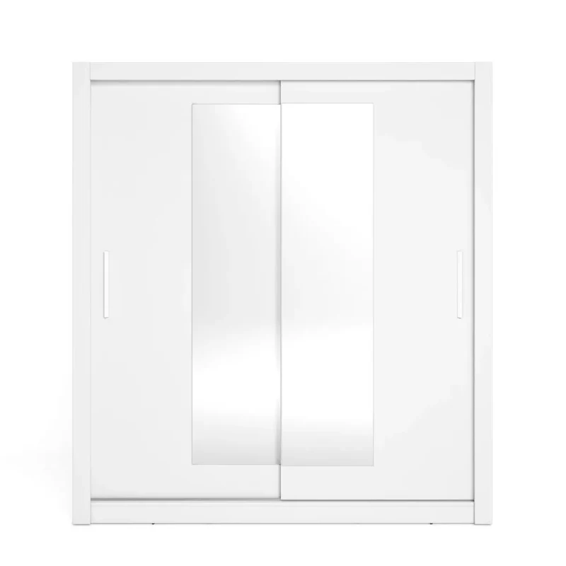 ARMARIO 2 PUERTAS CORREDERAS CON LUNAS "SAVA" | 182x201 - BLANCO MATE || [MONTAJE INCLUIDO]