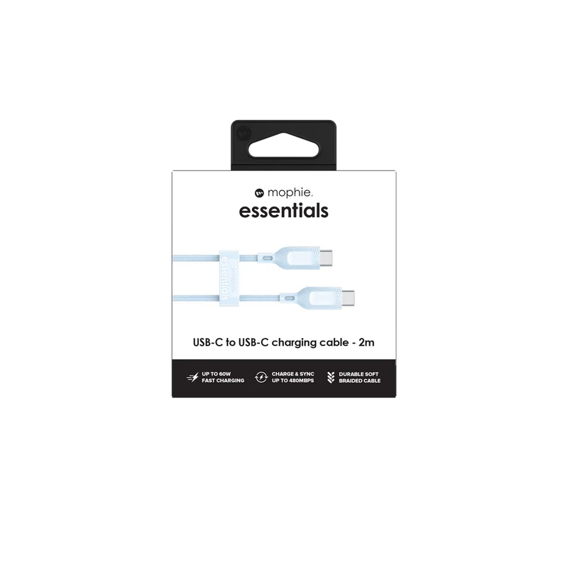 Mophie Essential USB-C-C Cable (60W) Braided 2M Blue