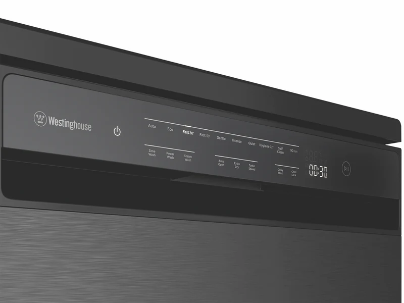 Westinghouse 60cm Dark Stainless Steel 15 Place Freestanding Dishwasher