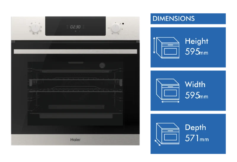 Haier 60cm 500 Series Built In Oven 7 Functions Air Fry Steam Assist