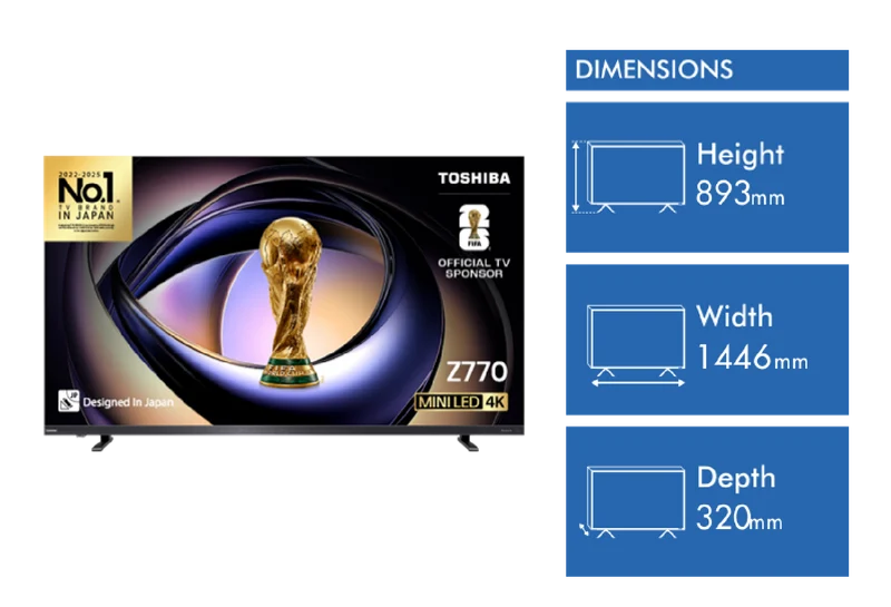Toshiba 65" Z770RP Series 4K Mini LED 165Hz Smart TV 2025