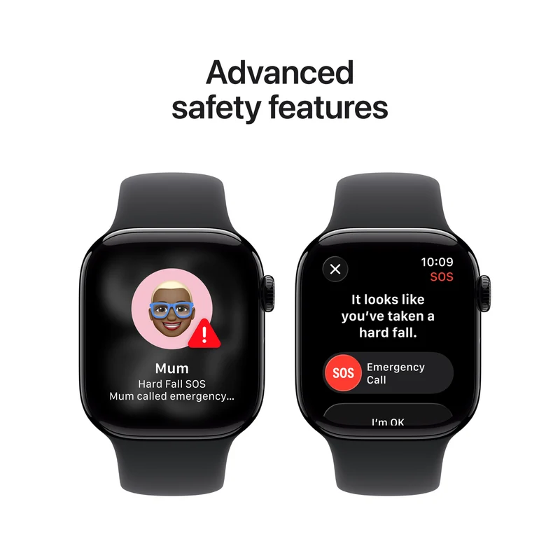 Apple Watch Series 11GPS42mmJet Black Aluminium Case - Black Sport Band S/M