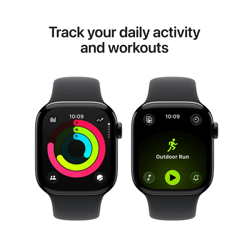 Apple Watch Series 11GPS42mmJet Black Aluminium Case - Black Sport Band S/M