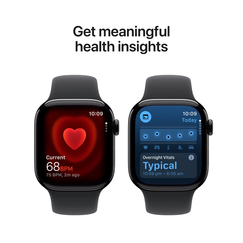 Apple Watch Series 11GPS42mmJet Black Aluminium Case - Black Sport Band M/L