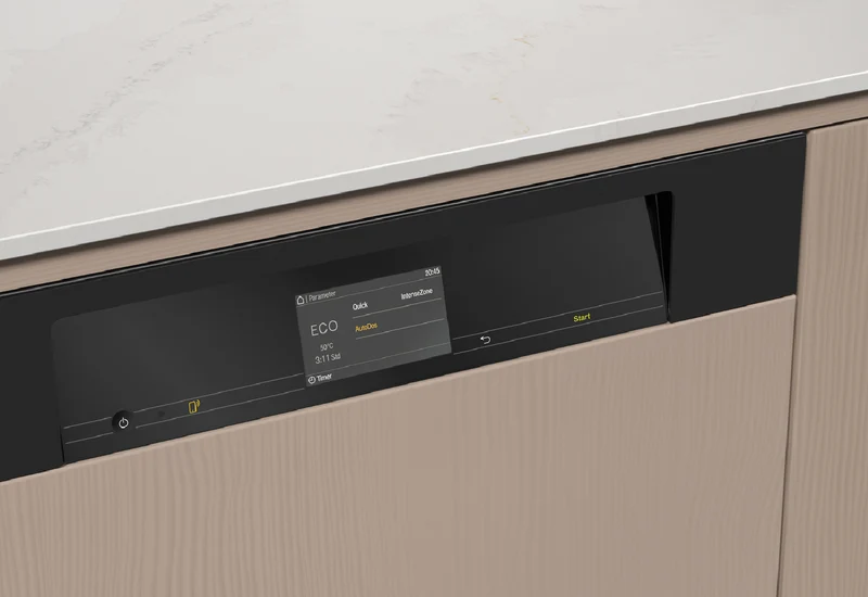 Miele 60cm XXL Semi-Integrated Dishwasher with AutoOpen Drying and PowerDisk Obsidian Black Fascia