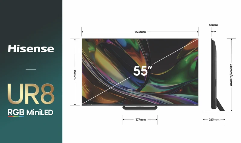 Hisense 55'' UR8SAU 4K RGB MiniLED 180Hz Smart AI TV 2026