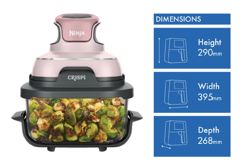 Ninja Crispi 4 In 1 Portable Glass Air Fryer Pink