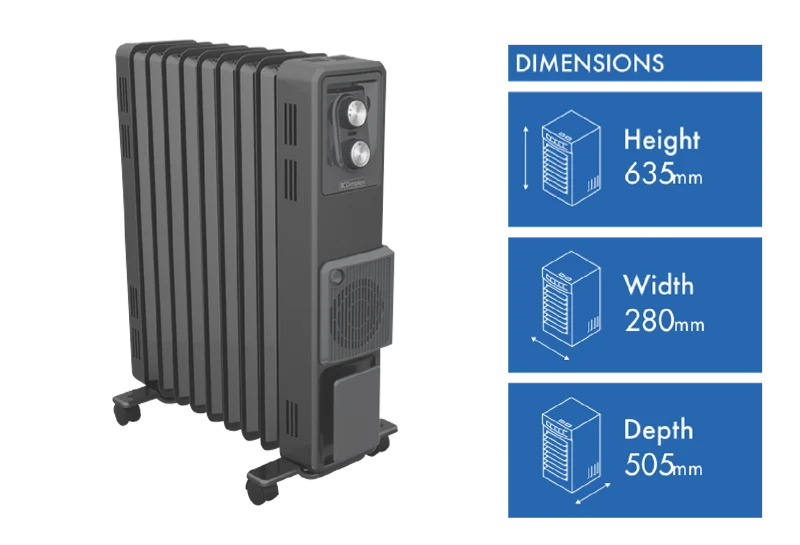 Dimplex 2.4kW Oil Free Column Heater with Thermostat and Turbo Fan