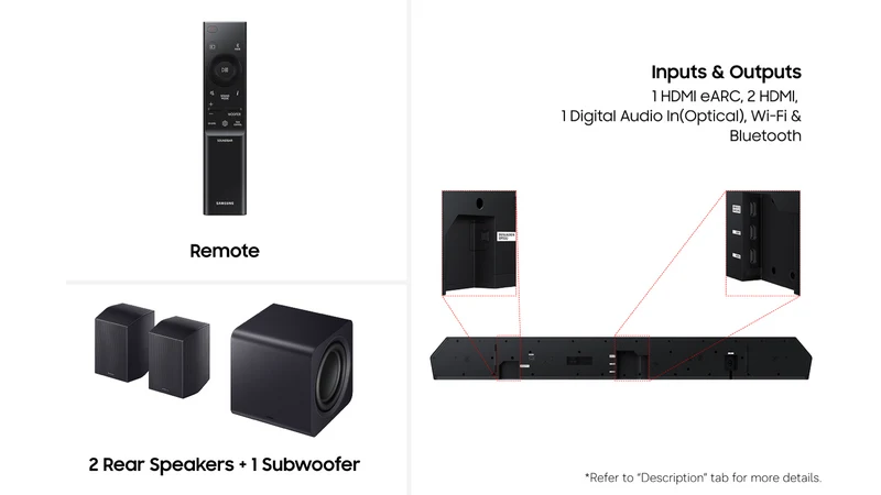 Samsung Q-Series 11.1.4 ch Soundbar with Subwoofer and Rear Speaker 2026