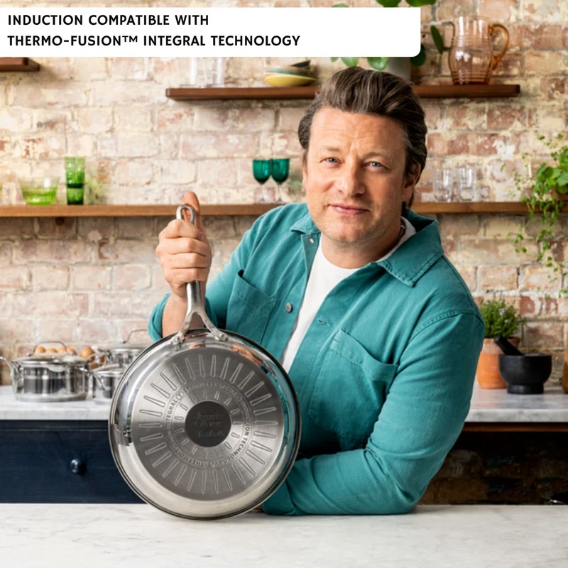 Tefal Jamie Oliver by Tefal Cook Smart Induction Stainless Steel 5pc Uncoated Set