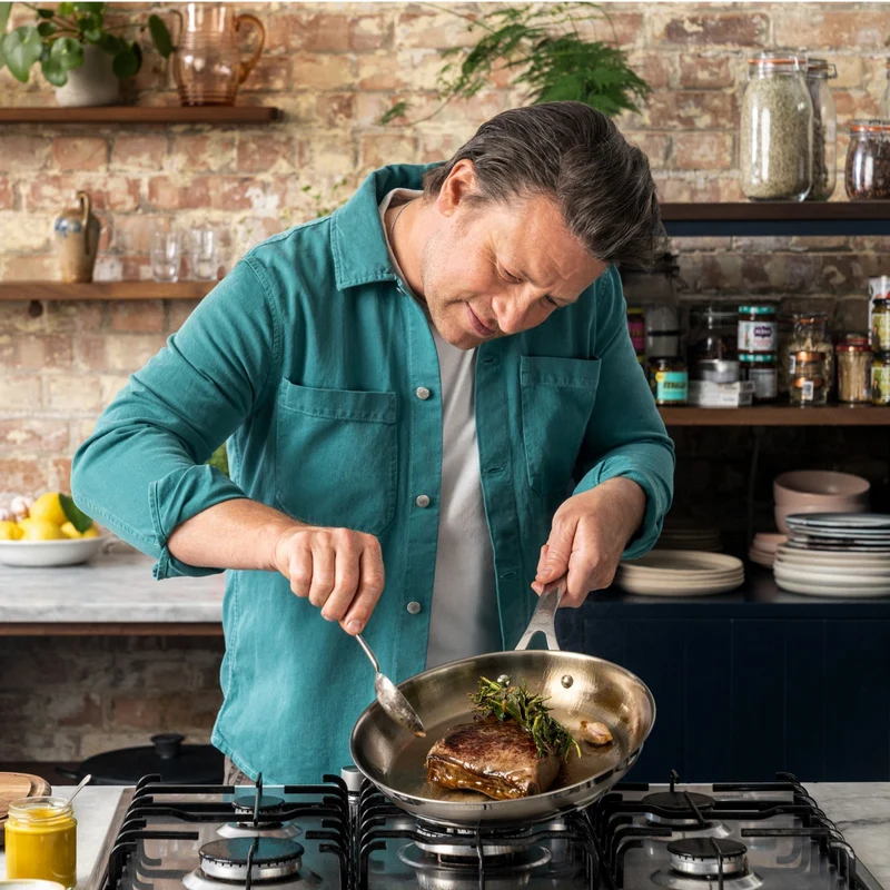 Tefal Jamie Oliver by Tefal Cook Smart Induction Stainless Steel 5pc Uncoated Set