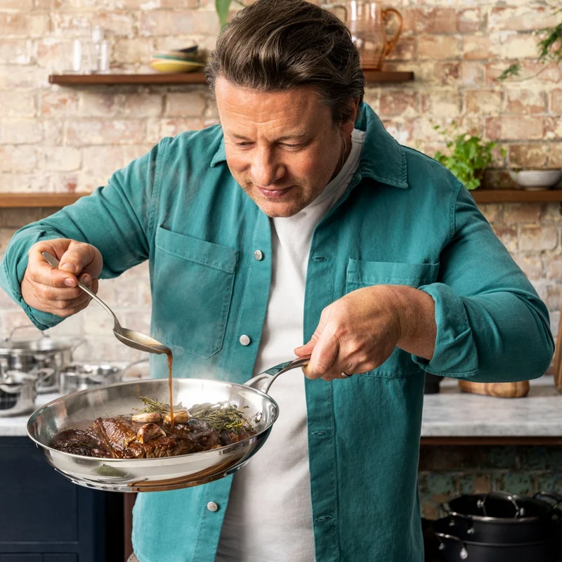 Tefal Jamie Oliver by Tefal Cook Smart Induction Stainless Steel 5pc Uncoated Set