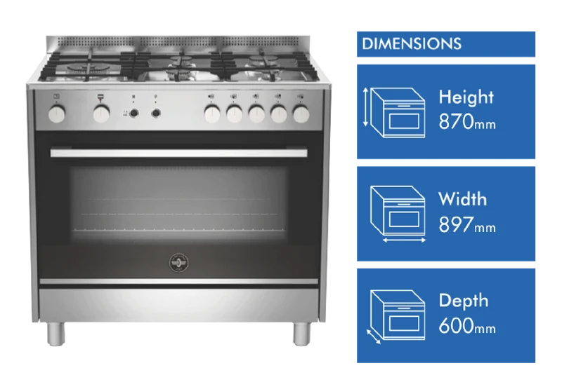 La Germania Futura 90cm Gas Upright Cooker Stainless Steel