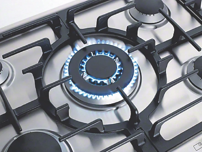 Miele 89cm 5 Burner Gas Cooktop with Dual Wok Burner Stainless Steel
