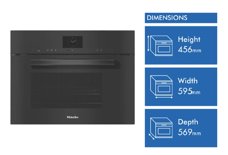 Miele 45cm Steam and Microwave Combination Oven with Wi-Fi Connectivity and M Touch Display Obsidian Black
