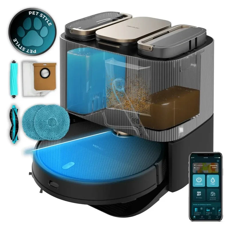 Robot Aspirador Avanzado con Navegación Láser y Limpieza para Mascotas de Cecotec