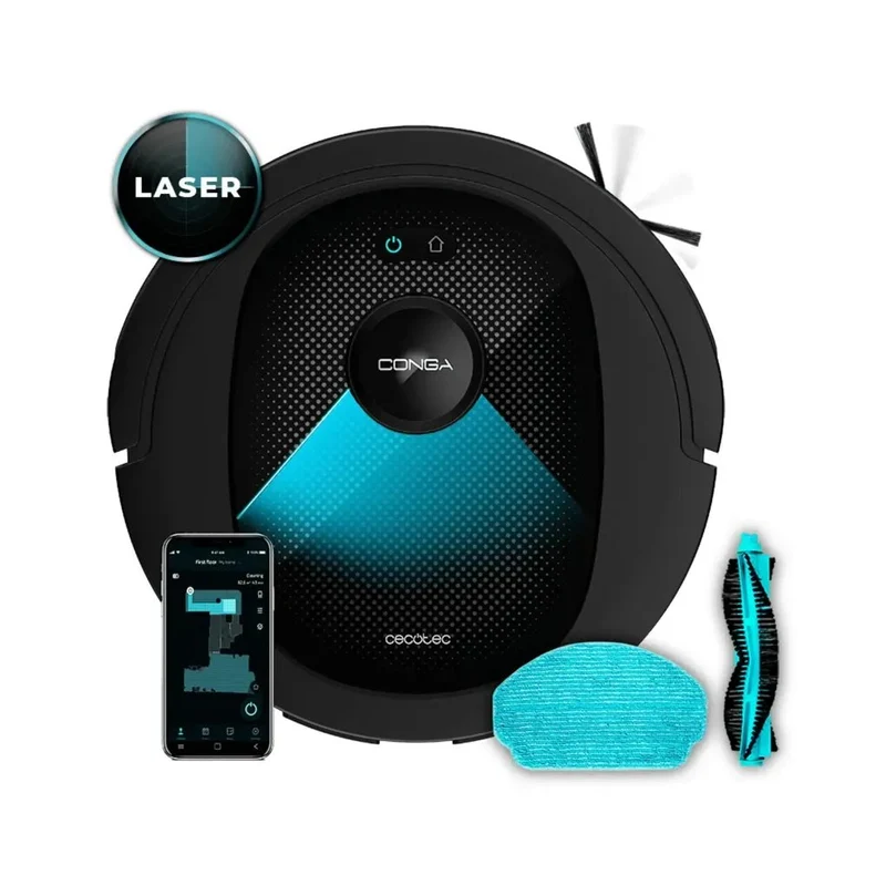 Aspirador Robot Multifuncional 4 en 1 con Tecnología de Navegación Láser y Succión Ultra Potente de 4000 Pa de Cecotec