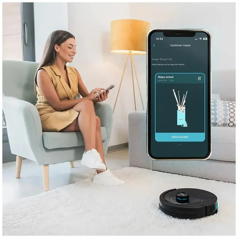 Aspirador Robot Multifuncional 4 en 1 con Tecnología de Navegación Láser y Succión Ultra Potente de 4000 Pa de Cecotec
