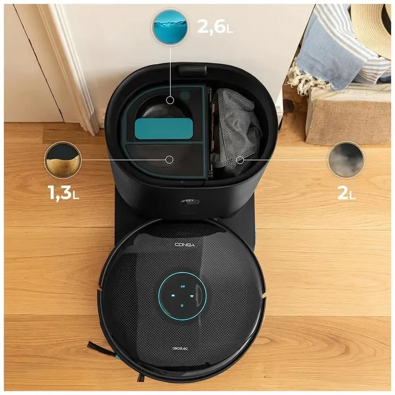 Robot Aspirador y Friegasuelos con Autovaciado y Navegación Láser Precisa de Cecotec