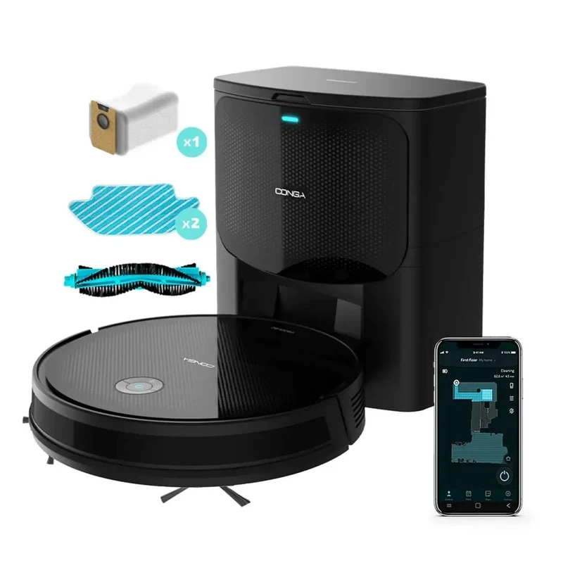 Robot Aspirador 4 en 1 con Autovaciado y Potente Succión para Hogares Impecables de Cecotec