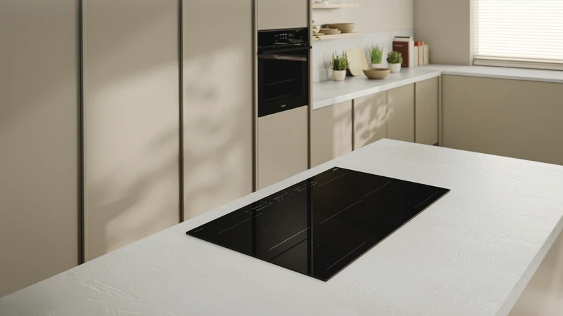 Haier 600 Series 90cm Induction Cooktop, Black Glass 5 Zone, Dual Flexi Zone, Melt