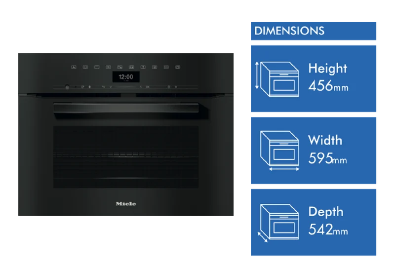 Miele 45cm Speed Oven with 3in1 Microwave, Oven and Combination Modes and Wi-Fi Connectivity Obsidian Black