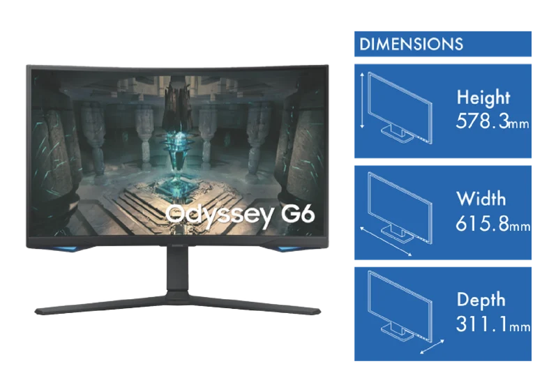 Samsung 27" Odyssey G6 Curved QHD Gaming Monitor