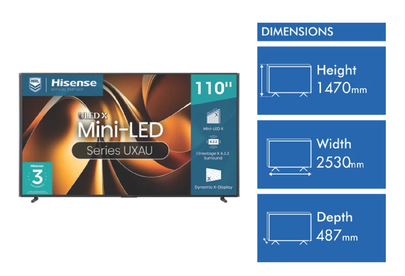 Hisense ULED X 110" UXAU 4K Mini-LED QLED 144Hz Smart TV (2024)