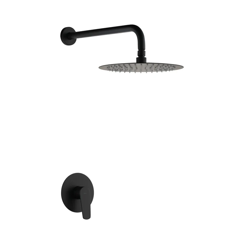 Set monomando empotrado 1 vía Bélgica con rociador negro mate Imex