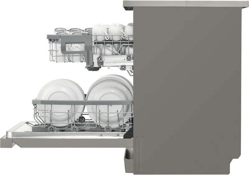 LG 60cm 14 Place QuadWash TrueSteam Freestanding Dishwasher, Platinum Steel